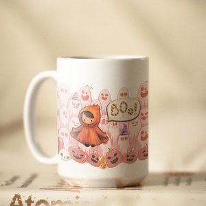 Halloween Boo Coffee Mug. Halloween Coffee Cup. 15oz Ceramic Mug. Cute Boo Mug